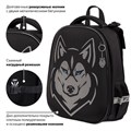 Ранец BRAUBERG SHINY, 2 отделения, с брелоком, "Husky", СВЕТЯЩИЙСЯ РИСУНОК, 38х28х14 см, 271383 271383