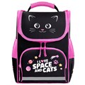 Ранец ПИФАГОР BASIC, 1 отделение, 3 кармана, эргономичная спинка, "Dark kitten", 35х28х18 см, 273134 273134