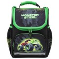 Ранец ПИФАГОР BASIC, 1 отделение, 3 кармана, эргономичная спинка, "Monster steel", 35х28х18 см, 270686 270686