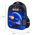 Ранец ЮНЛАНДИЯ LIGHT, 2 отделения, "Space war", 38х29х16 см, 270607 270607