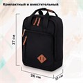 Рюкзак BRAUBERG FRIENDLY универсальный с длинными ручками, черный, 37х26х13 см, 270089 270089
