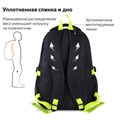 Рюкзак BRAUBERG HIGH SCHOOL универсальный, 3 отделения, "Акцент", черный/салатовый, 46х31х18 см, 270761 270761