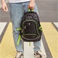Рюкзак BRAUBERG HIGH SCHOOL универсальный, 3 отделения, "Акцент", черный/салатовый, 46х31х18 см, 270761 270761