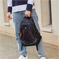 Рюкзак BRAUBERG HIGH SCHOOL универсальный, 3 отделения, "Легенда", черный/красный, 46х31х18 см, 271651 271651