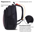Рюкзак BRAUBERG TITANIUM универсальный, 3 отделения, черный, красные вставки, 45х28х18 см, 226376 226376