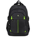Рюкзак BRAUBERG TITANIUM универсальный, 3 отделения, черный, салатовые вставки, 45х28х18 см, 270766 270766