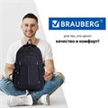 Рюкзак BRAUBERG TITANIUM универсальный, 3 отделения, черный, синие вставки, 45х28х18 см, 224734 224734
