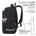Рюкзак BRAUBERG OPTIMA, 2 отделения, с брелоком, "Butterfly catcher", СВЕТЯЩИЙСЯ, 36х27х18 см, 272097 272097