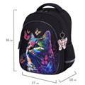 Рюкзак BRAUBERG OPTIMA, 2 отделения, с брелоком, "Butterfly catcher", СВЕТЯЩИЙСЯ, 36х27х18 см, 272097 272097