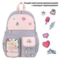 Рюкзак BRAUBERG PASTEL с термонашивками в комплекте, "Sweet paws", серый, 40х29х14 см, 272064 272064