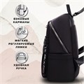 Рюкзак BRAUBERG PODIUM женский, карман-анивор, нейлон, черный, 32х26х15 см, 270815 270815