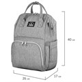 Рюкзак для мамы BRAUBERG MOMMY с ковриком, крепления на коляску, термокарманы, серый, 40x26x17 см, 270819 270819