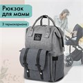 Рюкзак для мамы BRAUBERG MOMMY, крепления для коляски, термокарманы, серый, 41x24x17 см, 270818 270818