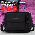 Сумка на плечо HEIKKI ATOM (ХЕЙКИ) два кармана, черная, 17х22х6 см, 272633 272633