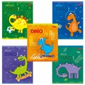 Тетрадь 12 л. HATBER клетка, обложка картон, тиснение, "Hello Dino" (5 видов в спайке), 12Т5тВ1 106548 - фото 272128