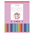Тетрадь 12 л., HATBER, косая линия, обложка картон, "Мультяшки" (микс в спайке), 057242, 12Т5В6 105421