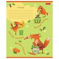Тетрадь 18 л. HATBER клетка, обложка картон, "Fox Rules" (5 видов в спайке), 18Т5В1 106543