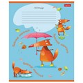 Тетрадь 18 л. HATBER клетка, обложка картон, "Fox Rules" (5 видов в спайке), 18Т5В1 106543