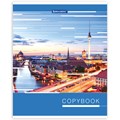 Тетрадь А5, 48 л., BRAUBERG скоба, клетка, металлизированный картон, ГОРОДА МИРА, 403044 403044