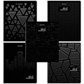 Тетрадь А5, 48 л., BRAUBERG, скоба, клетка, матовая ламинация, выборочный лак, "Black" (микс в спайке), 404375 404375 - фото 274425