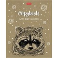 Тетрадь А5, 48 л., HATBER, скоба, клетка, обложка крафт-картон, "Милые зверьки" (микс в спайке), 066339, 48Т5В1 404149