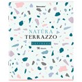 Тетрадь А5, 96 л., BRAUBERG, скоба, клетка, TWIN-лак, "Natura Terrazzo", 404431 404431