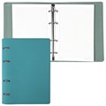 Тетрадь на кольцах А5 (180х220 мм), 120 листов, под кожу, клетка, BRAUBERG "Joy", бирюзовый/серо-голубой, 129993 129993