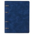 Тетрадь на кольцах А5 (180х220 мм), 120 листов, под кожу, клетка, BRAUBERG "Main", синий, 402005 402005