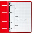 Тетрадь на кольцах А5 160х215 мм, 80 л., пластик, клетка, BRAUBERG, "Красный", 403252 403252
