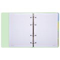 Тетрадь на кольцах А5 175х220 мм, 120 л., пластик, с резинкой и разделителями, BRAUBERG, Зеленый, 404632 404632
