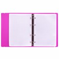 Тетрадь на кольцах А5 175х220 мм, 120 л., пластик, с резинкой, BRAUBERG, Розовый, 404622 404622