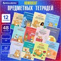 Тетради предметные, КОМПЛЕКТ 12 ПРЕДМЕТОВ, 48 л., TWIN-лак, BRAUBERG, "КОТ-ЭНТУЗИАСТ", 404609 404609