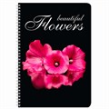 Тетрадь А4, 96 л., BRAUBERG, гребень, клетка, обложка картон, КРАСИВЫЕ ЦВЕТЫ, 403072 403072