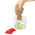 Песок для лепки кинетический BRAUBERG KIDS, песочный, 500 г, 2 формочки, ведерко, 665094 665094
