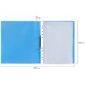 Папка для портфолио школьника/дошкольника, А4, 2 кольца, 10 файлов, пластик синий, ЮНЛАНДИЯ, 115236 115236