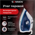 Утюг SONNEN SI-237A, 1800 Вт, антипригарное покрытие, синий/белый, 453504 453504