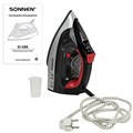 Утюг SONNEN SI-588, 2200 Вт, керамическое покрытие, паровой удар, черный/красный, 455279 455279