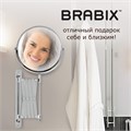 Зеркало настенное BRABIX, диаметр 17 см, двусторонее, с увеличением, нержавеющая сталь, выдвижное (гармошка), 607420 607420