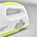 Миксер SCARLETT SC-HM40S05, 300Вт, 7 скоростей, 2 венчика, 2 крюка для теста, белый 457201