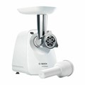 Мясорубка BOSCH MFW2500W, 1500 Вт, производительность 1,7 кг/мин, металлический шнек, пластик, белая 456933