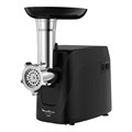 Мясорубка MOULINEX ME112832, 1600 Вт, производительность 1,9 кг/мин, 5 насадок, реверс, пластик, черная, 8010000864 456480