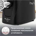 Мясорубка MOULINEX ME112832, 1600 Вт, производительность 1,9 кг/мин, 5 насадок, реверс, пластик, черная, 8010000864 456480