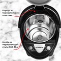 Термопот SONNEN TP-38, 4 л, 900 Вт, 1 температурный режим, 3 режима подачи воды, сталь, черный/серебро, 456710 456710