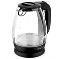 Чайник BRAYER BR1026, 1,8 л, 2200 Вт, закрытый нагревательный элемент, стекло, черный 456067