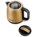 Чайник KITFORT КТ-6111, 1 л, 1630 Вт, закрытый нагревательный элемент, сталь, золотистый/черный 455994