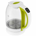 Чайник KITFORT КТ-6140-2, 1,7 л, 2200 Вт, закрытый нагревательный элемент, ТЕРМОРЕГУЛЯТОР, стекло, белый/салатовый 456007