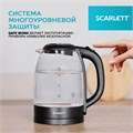 Чайник SCARLETT SC-EK27G11, 1,7 л, 2200 Вт, закрытый нагревательный элемент, стекло, черный 457216