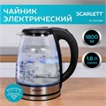 Чайник SCARLETT SC-EK27G88, 1,8 л, 1800 Вт, закрытый нагревательный элемент, стекло, черный 457207