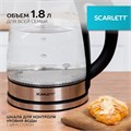 Чайник SCARLETT SC-EK27G88, 1,8 л, 1800 Вт, закрытый нагревательный элемент, стекло, черный 457207