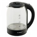 Чайник SCARLETT SC-EK27G90, 1,7 л, 1800 Вт, закрытый нагревательный элемент, стекло, черный 457212